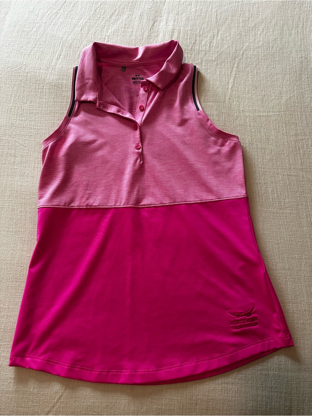Under Armour Women’s Sleeveless Golf Polo Pink Colorblock